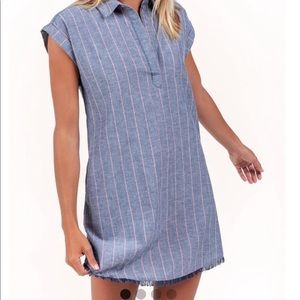 Francescas Light denim dress with fringe - Large